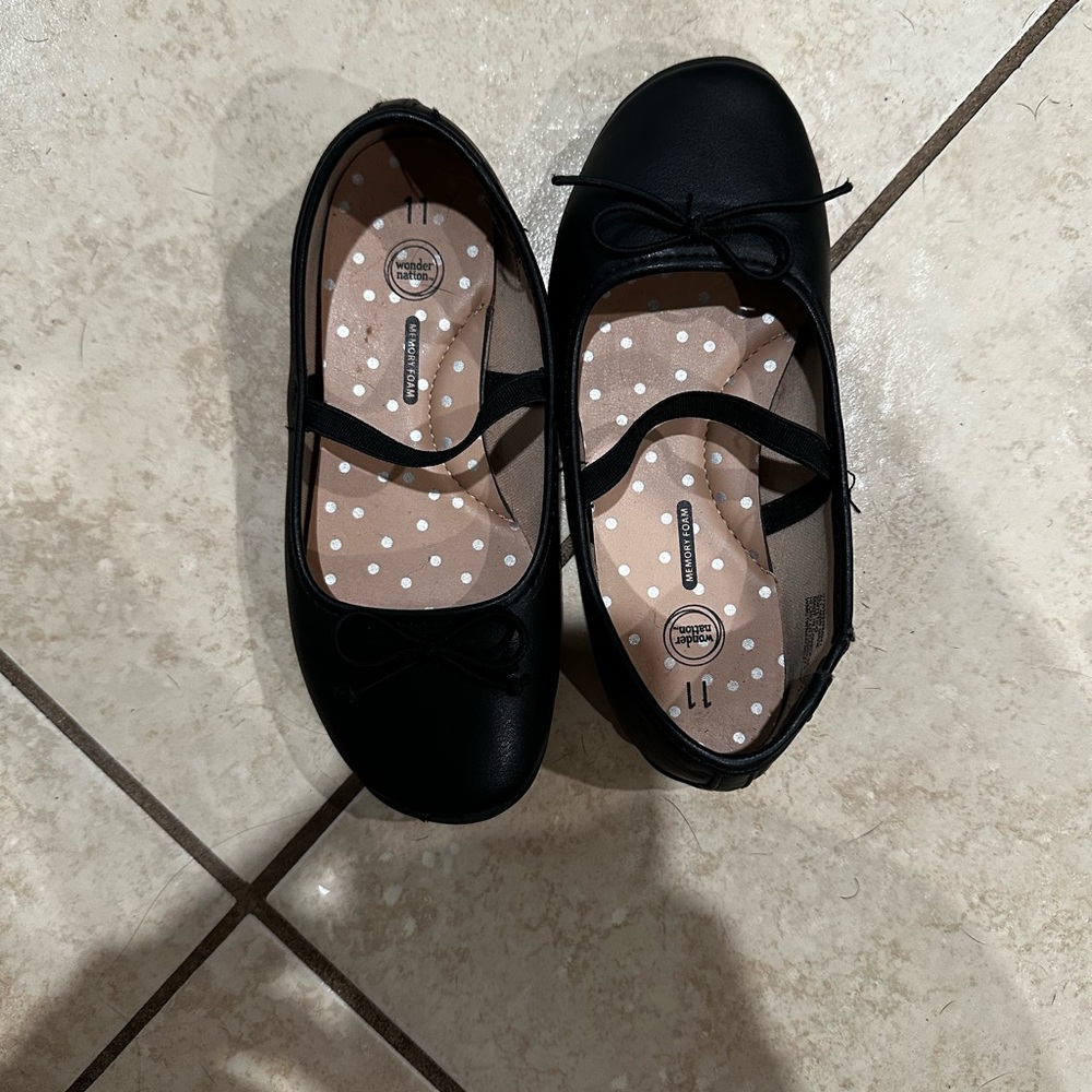 Wonder Nation Black Kids Dress Shoes